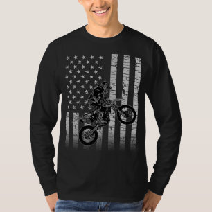 American Flag Motocross Dirt Bike T-Shirt