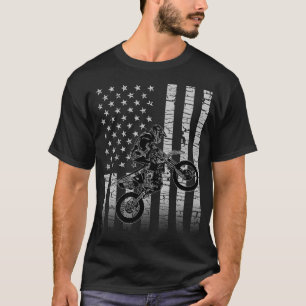 American Flag Motocross Dirt Bike T-Shirt
