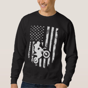 American Flag Motorcross Braap Dirt Bike Off Road Sweatshirt