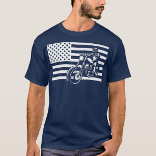American Flag Motorcycle Apparel - Biker Motorcycl T-Shirt