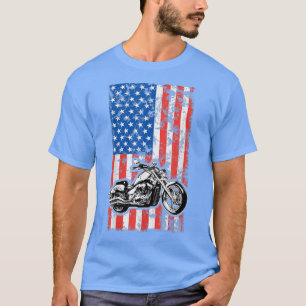 American Flag Motorcycle Biker 159 T-Shirt