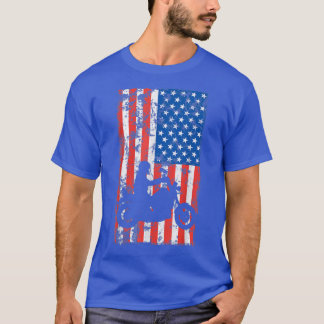 American Flag Motorcycle Biker 171 T-Shirt