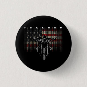 American Flag Motorcycle Freedom 3 Cm Round Badge