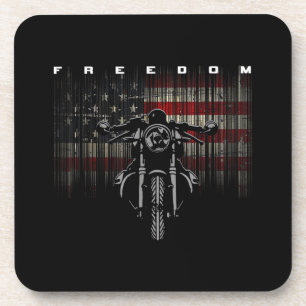 American Flag Motorcycle Freedom Coaster