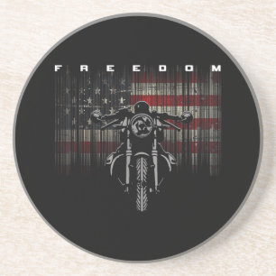 American Flag Motorcycle Freedom Coaster
