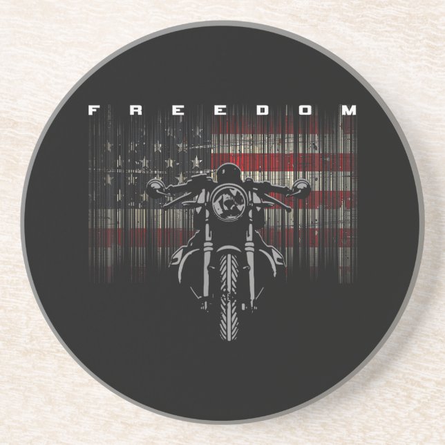 American Flag Motorcycle Freedom Coaster (Front)