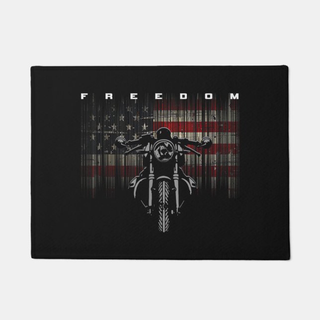 American Flag Motorcycle Freedom Doormat (Front)