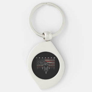 American Flag Motorcycle Freedom Key Ring