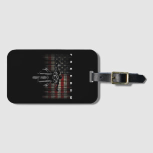 American Flag Motorcycle Freedom Luggage Tag