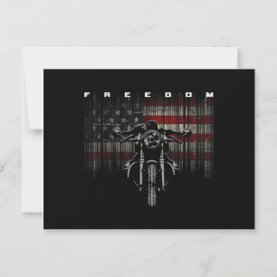 American Flag Motorcycle Freedom Magnetic Invitation