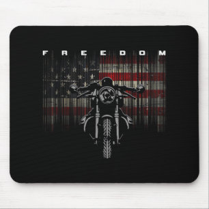 American Flag Motorcycle Freedom Mouse Mat