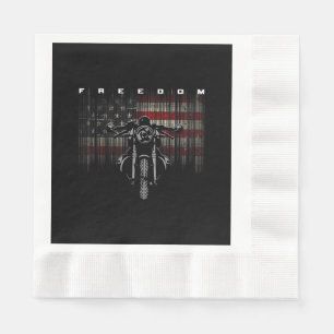 American Flag Motorcycle Freedom Napkin