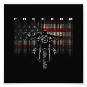 American Flag Motorcycle Freedom Photo Print