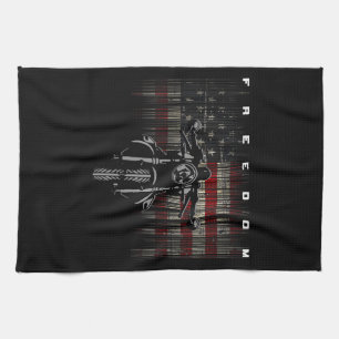 American Flag Motorcycle Freedom Tea Towel