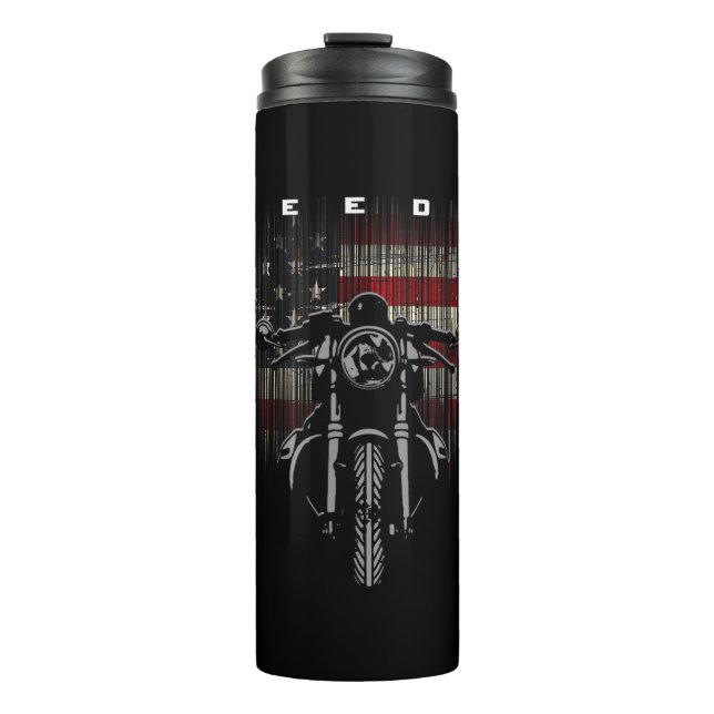 American Flag Motorcycle Freedom Thermal Tumbler (Front)