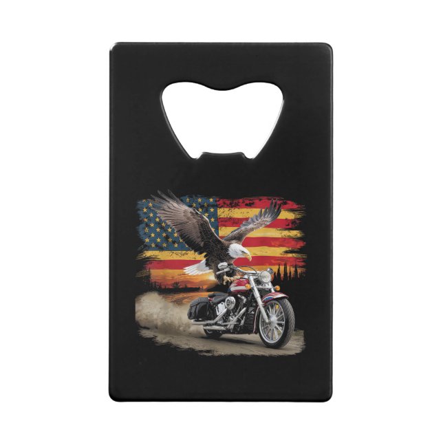 American Flag Motorcycle Tshirt USA Flag Biker Ret (Front)