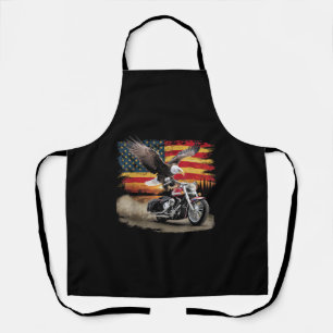 American Flag Motorcycle Tshirt USA Flag Biker Ret Apron