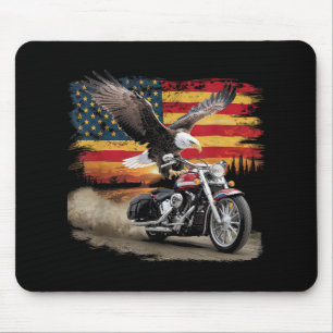 American Flag Motorcycle Tshirt USA Flag Biker Ret Mouse Mat
