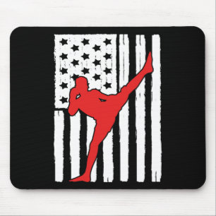 American Flag Muay Thai Theme Graphic Design Kickb Mouse Mat