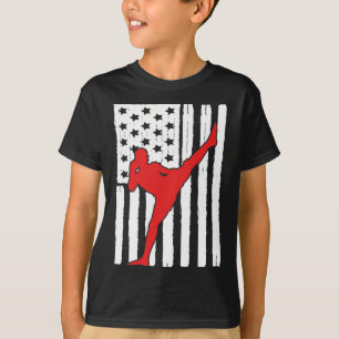 American Flag Muay Thai Theme Graphic Design Kickb T-Shirt