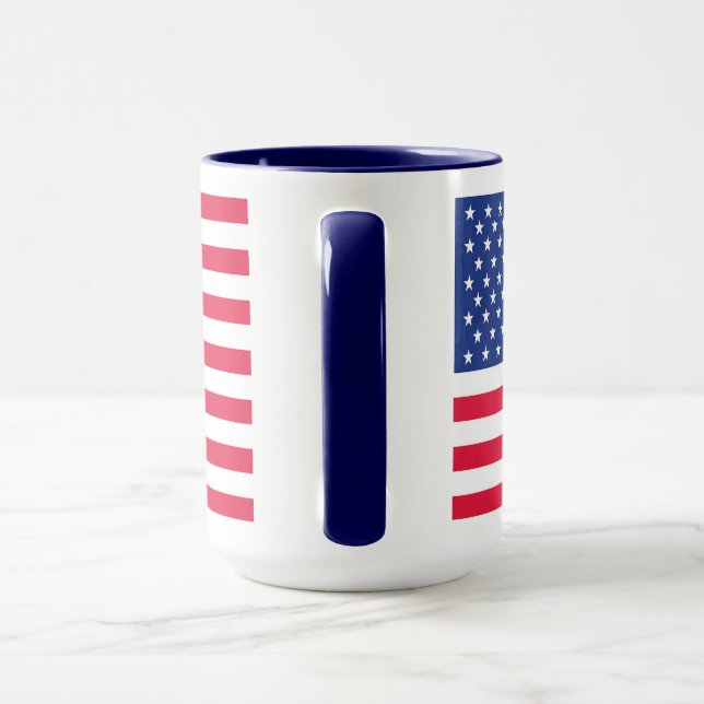 American Flag Mug Blue handle (Handle)