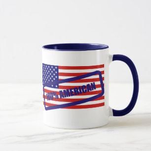 American Flag Mug Stamped American