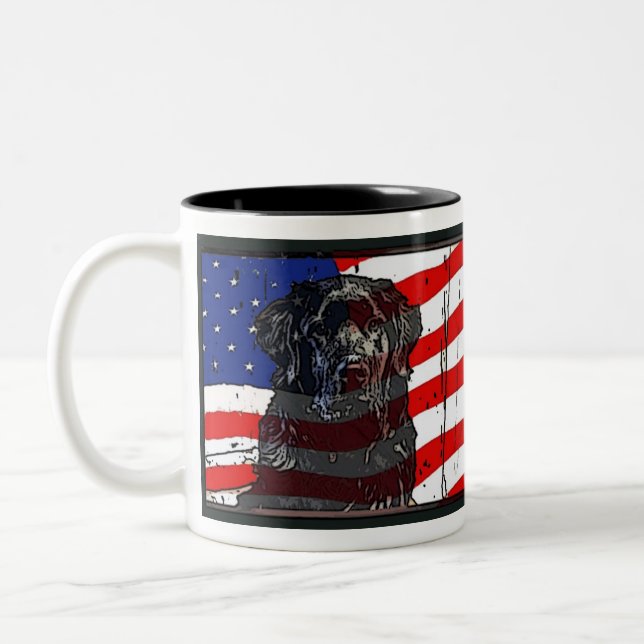 American Flag Mug With Working Dog (Left)