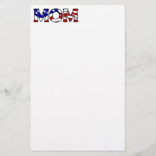 American Flag Mum Stationery