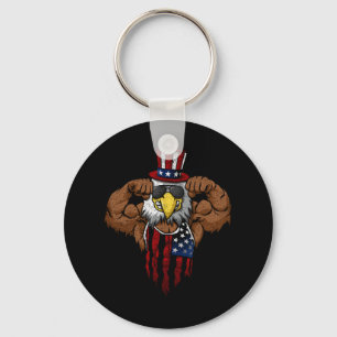American Flag Muscular Squat Dabbing Flexing Uncle Key Ring