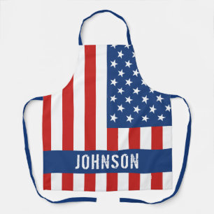 American Flag Name Apron