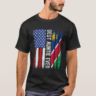 American Flag Namibia Flag Best Auntie Ever Family T-Shirt