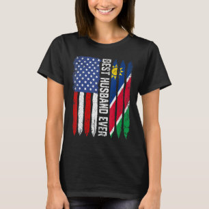 American Flag Namibia Flag Best Husband Ever Famil T-Shirt