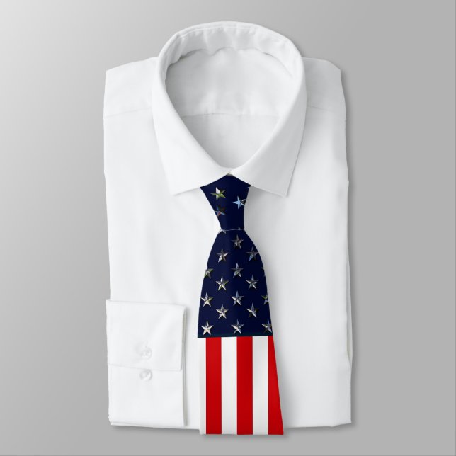 American Flag Neck Tie (Tied)
