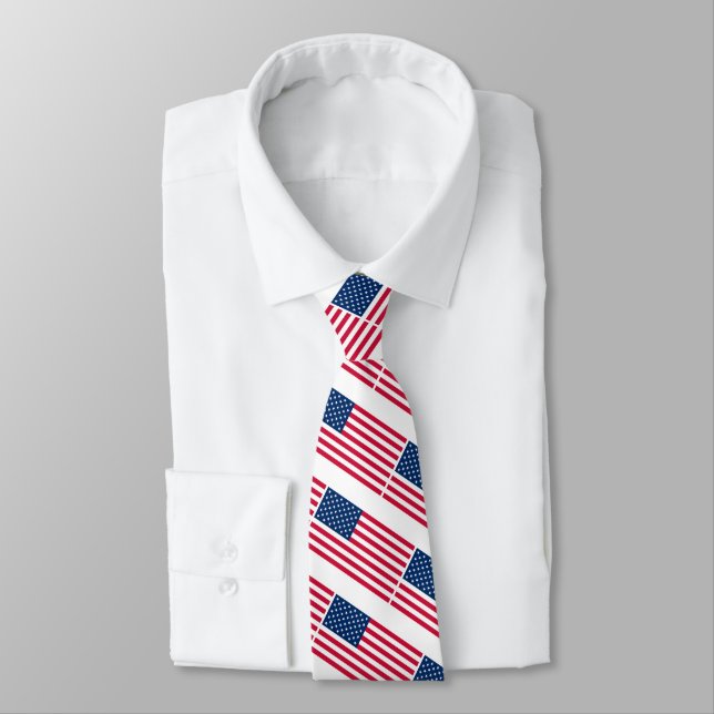 American Flag Neck Tie - USA (Tied)