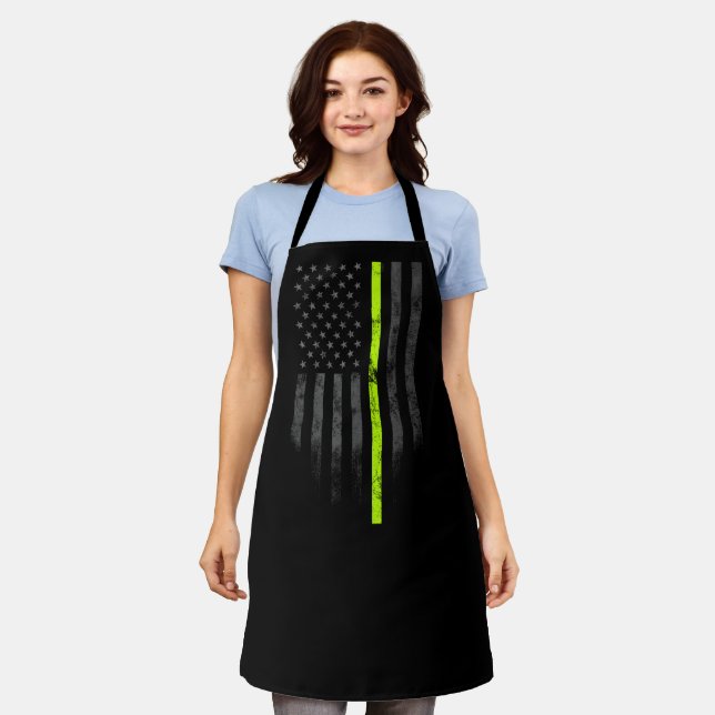 American Flag Neon Line Roadworkers Apron (Worn)
