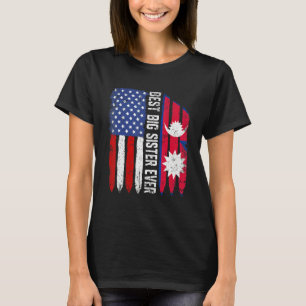 American Flag Nepal Flag Best Big Sister Ever Patr T-Shirt