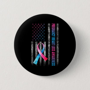 American Flag Nk & Blue Pregnancy Infant Loss 6 Cm Round Badge