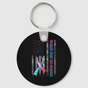 American Flag Nk &amp; Blue Pregnancy Infant Loss  Key Ring