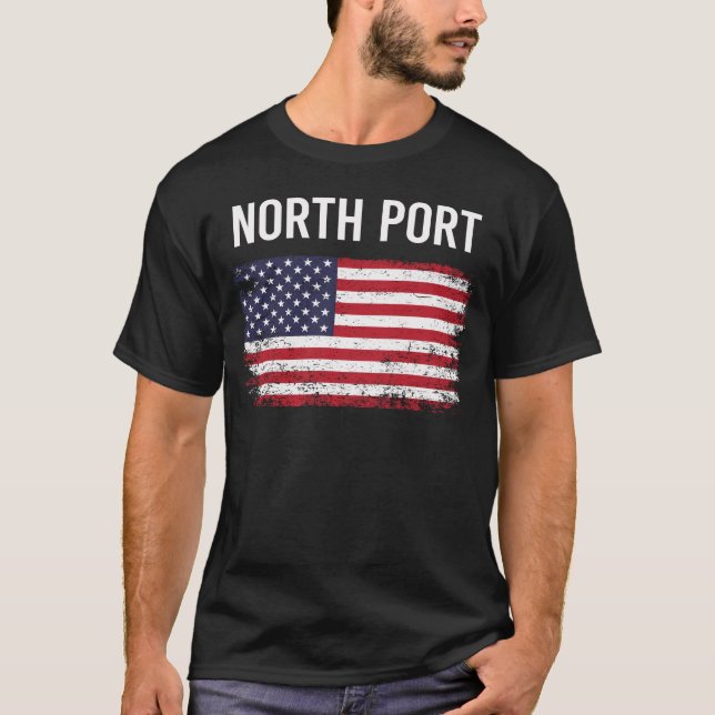 American Flag North Port T-Shirt (Front)