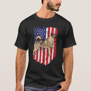 American Flag Norwegian Elkhound 4th Of July Usa T-Shirt