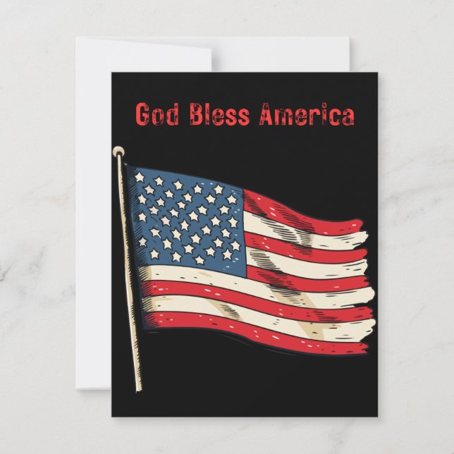 American flag notecards customisable (Front)