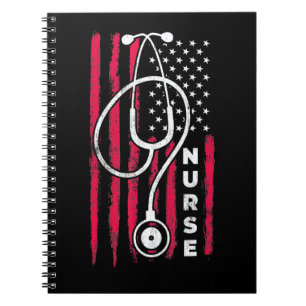 American Flag Nurse 4th Of July American Flag Love Notebook