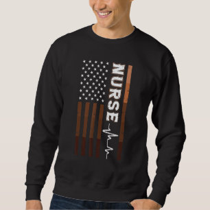 American Flag Nurse Black History BLM Melanin RN N Sweatshirt