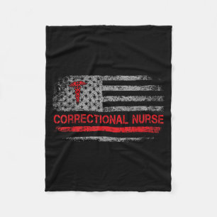 American flag nurse correctional nurse forensicAme Fleece Blanket