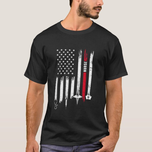 American Flag Nurse Day T-Shirt (Front)