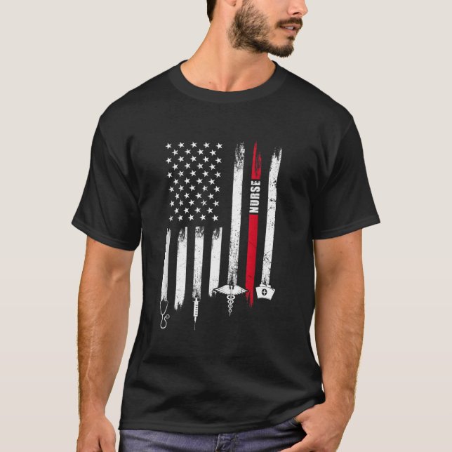 American Flag Nurse Day T-Shirt (Front)