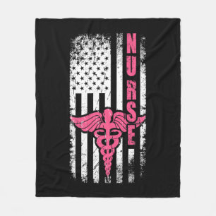 American Flag Nurse    Fleece Blanket