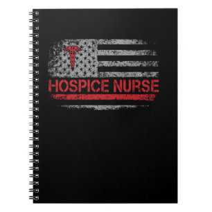 American Flag Nurse Hospice Nurse Hospital Nursing Notebook