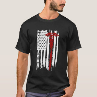 American Flag Nurse Usa Nurses Gift T-Shirt