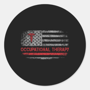American Flag Occupational Therapy Ot Student Ck T Classic Round Sticker